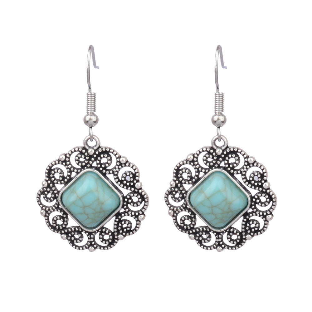 Wholesale Turquoise Fashion Alloy Geometric Earrings